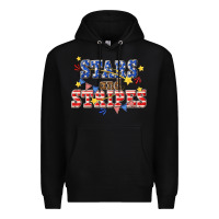 Black stars and striper billie wilder Premium Hoodie - texasbilliewilder