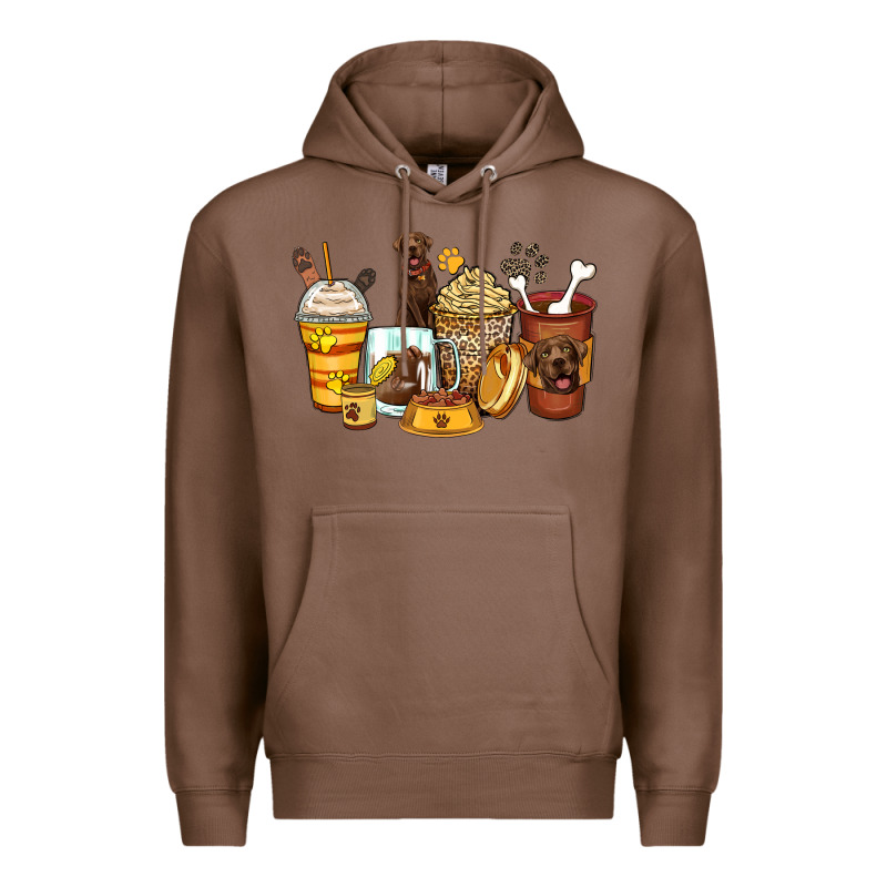 Labrador Retriever Coffee Cups Premium Hoodie by Zillion Design Studio | Teevron