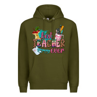Army Green best teacher ever Premium Hoodie - AdoDesignShop
