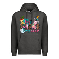 Charcoal Heather best teacher ever Premium Hoodie - AdoDesignShop