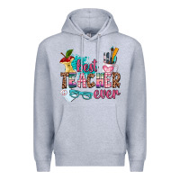 Heather Grey best teacher ever Premium Hoodie - AdoDesignShop