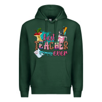 Sports Green best teacher ever Premium Hoodie - AdoDesignShop