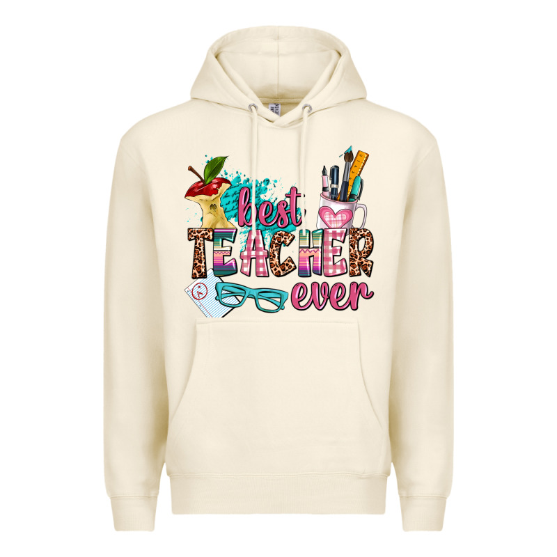 Best Teacher Ever Premium Hoodie by AdoDesignShop | Teevron