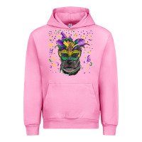 Fuchsia Pink mardi gras  mask pitbull Urban Hoodie - RanaPortraitStore