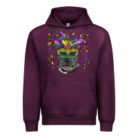 Mauve Wine mardi gras  mask pitbull Urban Hoodie - RanaPortraitStore