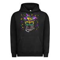 Pigment Black mardi gras  mask pitbull Urban Hoodie - RanaPortraitStore