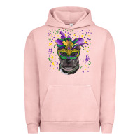 Pigment Salmon mardi gras  mask pitbull Urban Hoodie - RanaPortraitStore