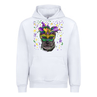 White mardi gras  mask pitbull Urban Hoodie - RanaPortraitStore