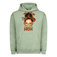 Pigment Oil Green basketball messy bun mom Urban Hoodie - texasbilliewilder