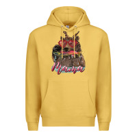 Antique Gold mother's day mama bear wıth bandana and glasses Premium Hoodie - RanaPortraitStore