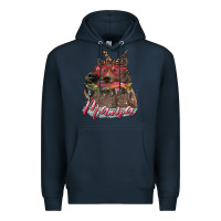 Navy mother's day mama bear wıth bandana and glasses Premium Hoodie - RanaPortraitStore