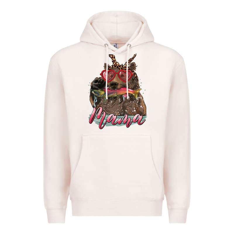 Mother's Day Mama Bear Wıth Bandana And Glasses Premium Hoodie by RanaPortraitStore | Teevron