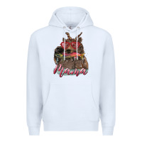 White mother's day mama bear wıth bandana and glasses Premium Hoodie - RanaPortraitStore