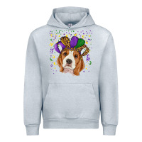 Heather Grey Mardi gras beagle Urban Hoodie - RanaPortraitStore