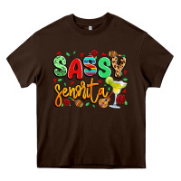 Chocolate Brown sassy senorita Heavy Core Tee - LillyAllenDesigns