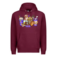 Burgundy havanese terrier coffee cups Premium Hoodie - Zillion Design Studio