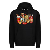 Black golden retriever coffee cups Premium Hoodie - Zillion Design Studio