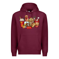 Burgundy golden retriever coffee cups Premium Hoodie - Zillion Design Studio