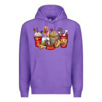 Purple golden retriever coffee cups Premium Hoodie - Zillion Design Studio