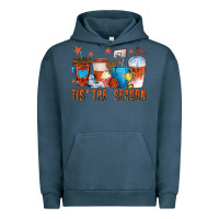 Pigment Midnight Navy basketball tisthe season coffee cups Urban Hoodie - texasbilliewilder