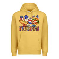 Antique Gold tastes like freedom with leopard Premium Hoodie - texasbilliewilder