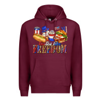 Burgundy tastes like freedom with leopard Premium Hoodie - texasbilliewilder