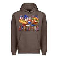 Coffee tastes like freedom with leopard Premium Hoodie - texasbilliewilder
