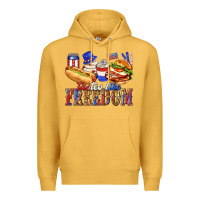 Mustard tastes like freedom with leopard Premium Hoodie - texasbilliewilder