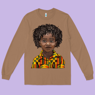 Black Boy Long Sleeve Tee Designed By Barkaloodesign