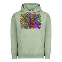 Pigment Oil Green Mardi gras brush strokes king cake and craw fish Urban Hoodie - RanaPortraitStore