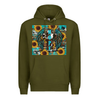Army Green western hope sunflower's Premium Hoodie - RanaPortraitStore
