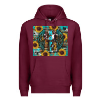 Burgundy western hope sunflower's Premium Hoodie - RanaPortraitStore