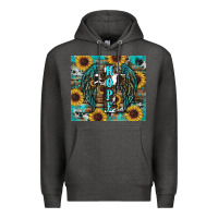 Charcoal Heather western hope sunflower's Premium Hoodie - RanaPortraitStore
