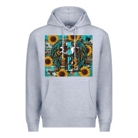 Heather Grey western hope sunflower's Premium Hoodie - RanaPortraitStore