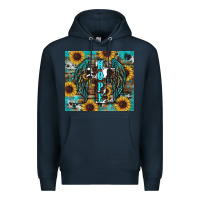 Navy western hope sunflower's Premium Hoodie - RanaPortraitStore