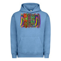 Pigment Pebble Blue Mardi Gras Brushstrokes Urban Hoodie - RanaPortraitStore