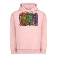 Pigment Salmon Mardi Gras Brushstrokes Urban Hoodie - RanaPortraitStore