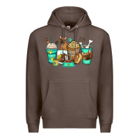 Coffee french bulldog coffee cups Premium Hoodie - Zillion Design Studio