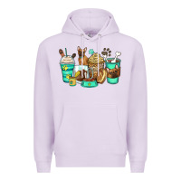 Lilac french bulldog coffee cups Premium Hoodie - Zillion Design Studio
