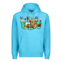 Ocean Blue french bulldog coffee cups Premium Hoodie - Zillion Design Studio