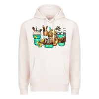 Pale Pink french bulldog coffee cups Premium Hoodie - Zillion Design Studio