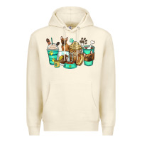 Sandshell french bulldog coffee cups Premium Hoodie - Zillion Design Studio