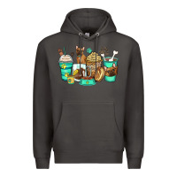 Smoke french bulldog coffee cups Premium Hoodie - Zillion Design Studio