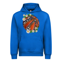 Cobalt basketball with patterns and daisies Urban Hoodie - texasbilliewilder
