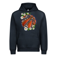 Navy basketball with patterns and daisies Urban Hoodie - texasbilliewilder