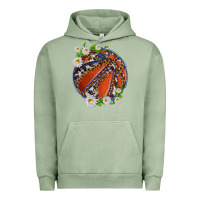 Pigment Oil Green basketball with patterns and daisies Urban Hoodie - texasbilliewilder