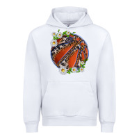 White basketball with patterns and daisies Urban Hoodie - texasbilliewilder