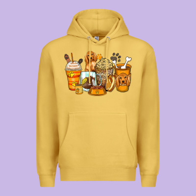 Cocker Spaniel Coffee Cups Premium Hoodie Designed By Zillion Design Studio