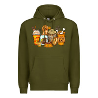 Army Green cocker spaniel coffee cups Premium Hoodie - Zillion Design Studio