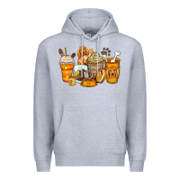 Heather Grey cocker spaniel coffee cups Premium Hoodie - Zillion Design Studio
